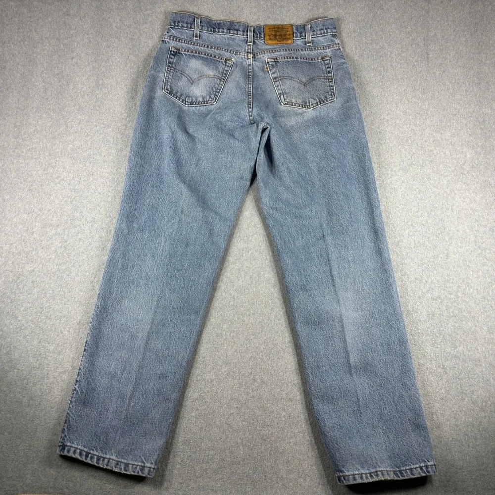 Vintage Levis 545 Jeans Mens 34x32 Loose Fit Straight Tapered 90s Orange Tab